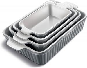 Набор форм для запекания в духовке COOK WITH COLOR из керамики, 4 предмета, серый