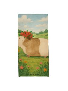 Mr. & Mrs. Panda Банное полотенце с изображением морской свинки, излучающей мудрость    пастельно-желтого цвета