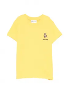 Футболка с вышивкой Moschino Kids, желтый