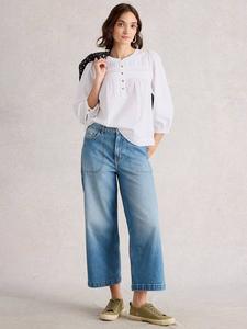 Топ Isla с фактурной отделкой White Stuff, Brilliant White