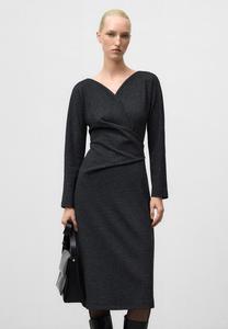 Платье ADOLFO DOMINGUEZ HERRINGBONE MIDI, Grey/Black/Grey