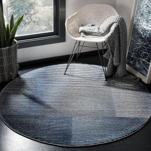 Круглый ковер 201 x 201 см SAFAVIEH Galaxy Collection Blue/Navy GAL115M современный без ворса