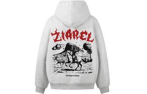 Толстовка Unisex Hooded Moderate Heavyweight ZIAREL, белый heather серый