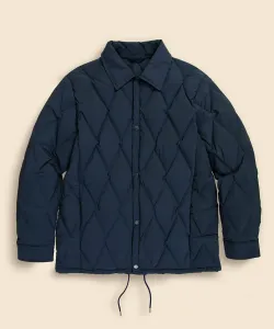 Стеганая пуховая куртка-бомбер из эластичного нейлона