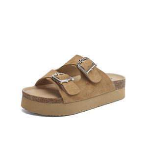 DAPHNE Женские бесшумные шлепанцы EVA на платформе верблюжий, цвет Camel