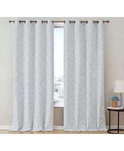 Версальская решетка, 100% полное затемнение, термоизолированные оконные шторы с люверсами, энергосбережение и звукоизоляция, для гостиной и спальни — набор из 2 штук HLC.me, слоновая кость