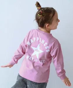 Футболка с длинным рукавом и принтом в виде силуэта коробки Devil Lab, ребристые рукава. 100% хлопок Devirock, цвет 010-Star-Mauve Pink