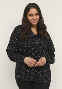 Блузка JOY Kaffe Curve, черно-белый горошек