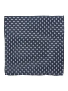Шелковый платок с геометричным узором Brunello Cucinelli, синий
