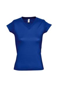 Футболка с короткими рукавами Moon и V-образным вырезом SOL'S, синий