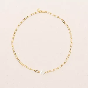 Цепочка с покрытием из 18-каратного золота и подвеской в форме цветка из перламутра - колье Fafa 17 дюймов для женщин Joey Baby, gold