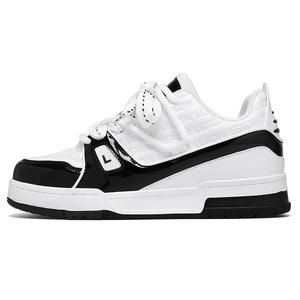 LEXON Низкие скейтерские кроссовки мужские бело-черные, цвет White Black