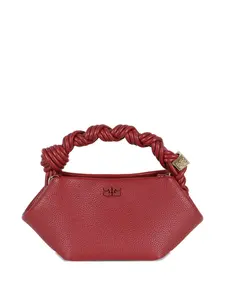 Мини-сумка-тоут Bou с плетеной ручкой Ganni, красный
