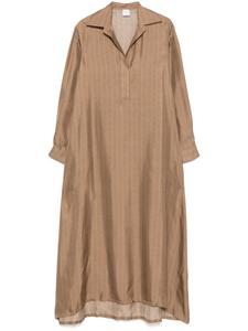 Eleventy платье макси в тонкую полоску, коричневый