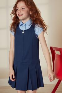 Школьное платье с подтяжками на молнии Next, синий