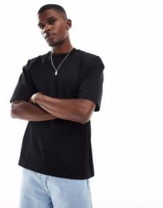 Футболка оверсайз премиум-класса ASOS DESIGN черного цвета плотностью 300 г/м²