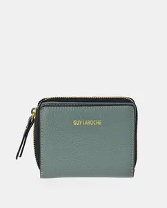 Небольшой женский кошелек с застежкой-молнией, изготовленный из мягкой кожи Guy Laroche, светло-голубой