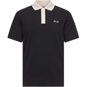 Поло с вышитым логотипом Moncler, черный