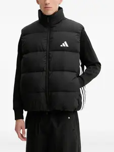 Стеганый жилет с тремя полосками Adidas, черный