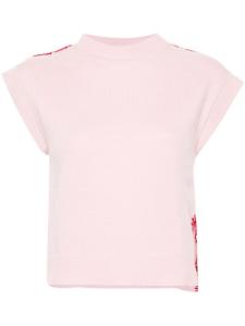 Marni трикотажный топ с вышитым логотипом, розовый