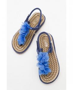 Сандалии-вьетнамки SANTRA на шнуровке (женские) Prologue Shoes, Navy faux leather