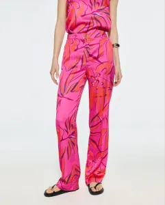 Женские прямые брюки из сатина с шлевками Lola Casademunt, розовый