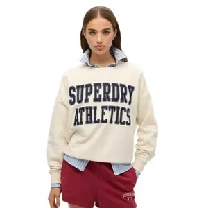 Толстовка Superdry Ath Ess Relaxed Applique, бежевый