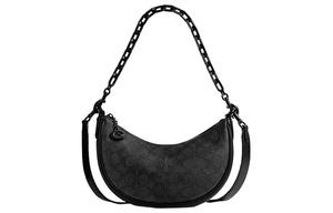 Сумка через плечо Mira PVC полумесяц среднего размера женская угольно-черная и черная COACH