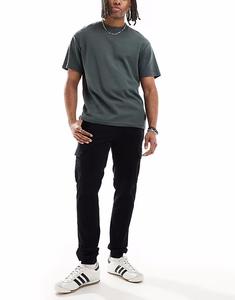 Брюки-карго из хлопка Threadbare с эластичной отделкой черного цвета