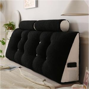 HBXNMOC Плюшевая треугольная подушка-клин для поддержки спины с подголовником