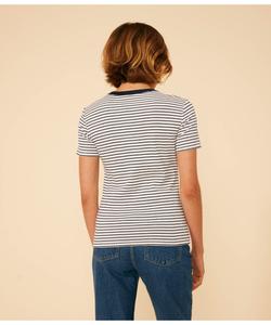 Мини-футболка с круглым вырезом и коротким рукавом "Marinière"