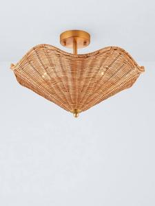 Потолочный светильник Rattan с фигурным краем Semi Flush John Lewis, Natural