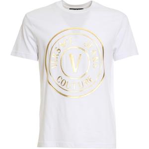 Футболка с принтом логотипа VERSACE JEANS COUTURE, белый
