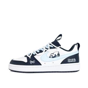 Nike Кроссовки для скейтборда Court Borough 2 Sleeping Panda Coverage, износостойкие, низкие, унисекс, черно-синие
