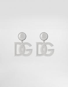 Серьги-кисточки kim dolce&gabbana с клипсами и логотипом dg Dolce & Gabbana, серебряный