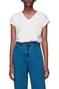 Willa белая футболка с половиной рукава и V-образным вырезом Whistles, белый
