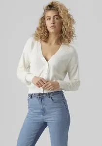 Кардиган Vero Moda "VMNEWLEXSUN LS SHORT V-NECK CAR GA NOOS", белый