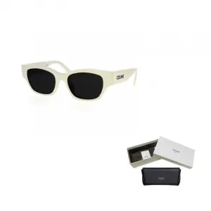 CELINE Ацетатные солнцезащитные очки нестандартной формы женские бежевые, Beige