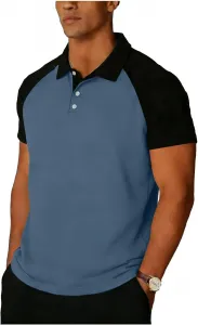 Футболка Henley для мужчин, Color Block, с коротким рукавом