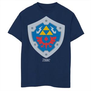 Футболка с рисунком Nintendo Legend Of Zelda Links Awakening Hylian Shield для мальчиков 8–20 лет Licensed Character, синий