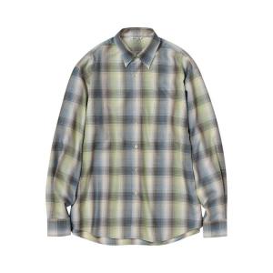 Рубашка Auralee Super Light Wool Check Shirt, Blue Green Check