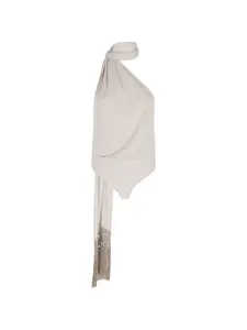 Блузка на одно плечо с кисточками The Andamane, бежевый