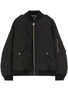 Palm Angels стеганый бомбер с логотипом, черный