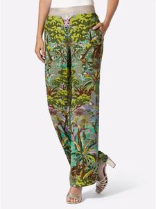 Брюки палаццо с тростниковым и коньячным принтом Heine