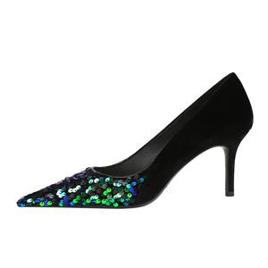 Женские туфли на тонком каблуке и высоком каблуке QITUMAUL, Green[Heel Height 7Cm]