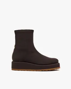 Женские ботильоны из эластичной ткани с облицованной танкеткой Weekend by Pedro Miralles, темно-коричневый