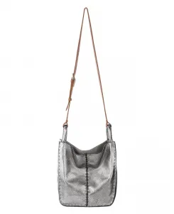 Средняя кожаная сумка-кроссбоди Los Feliz The Sak, серый