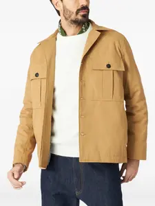 Хлопковая рубашка-овершот с накладными карманами Fortela, бежевый