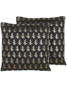Декоративная подушка Beliani 2er Set Deko LEROY, цвет schwarz/gold