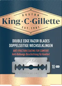 Лезвия с двойным лезвием для безопасных бритв 10 шт. King C. Gillette